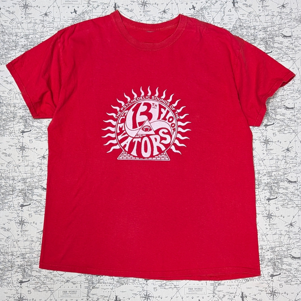 Red 13th Floor Elevators Short Sleeve Graphic Tee Size XL